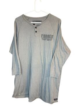Forged Men's 3/4 Sleeve Gray T-Shirt Size XL